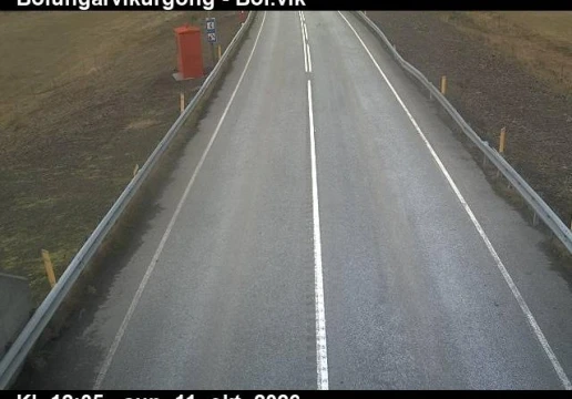 Road camera, road 61, road surface, Bolungarvik Tunnel, Bolungarvik side, Westfjords
