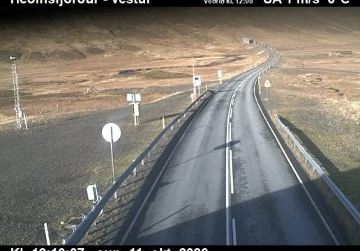 Road camera, road 76, over Hedinsfjordur, Hedinsfjordur Tunnel, in Hedinsfjordur, Olafsfjordur side, North