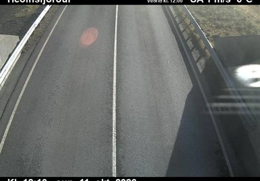 Road camera, road 76, road surface, Hedinsfjordur Tunnel, in Hedinsfjordur, Siglufjordur side, North