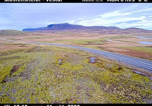 Road camera, road 36, looking west, Mosfellsheidi, Southwest