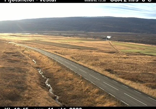 Road camera, road 1, looking west, Fljotsheidi, Northeast