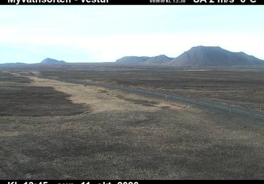 Road camera, road 1, looking west, Myvatnsoraefi, Northeast