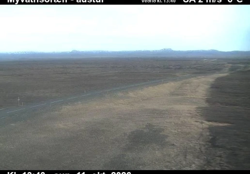 Road camera, road 1, looking east, Myvatnsoraefi, Northeast