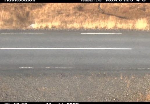 Road camera, road 85, road surface, Vopnafjardarleid, East