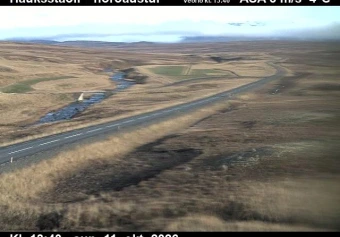 Road camera, road 85, looking north-east, Vopnafjardarleid, East