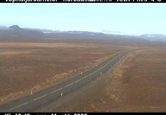 Road camera, road 85, looking north-east, Vopnafjardarheidi, East