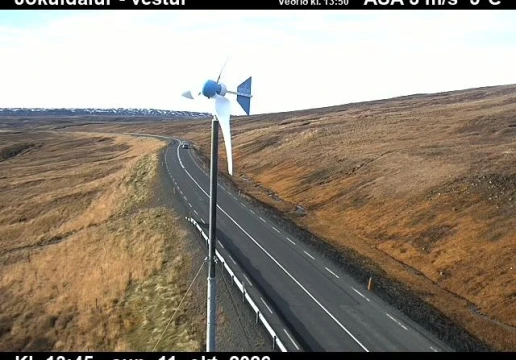 Road camera, road 1, looking west, Jokuldalur, East