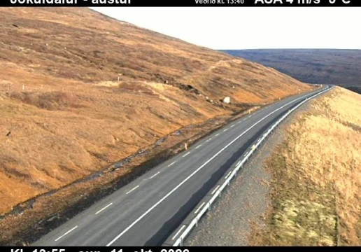 Road camera, road 1, looking east, Jokuldalur, East