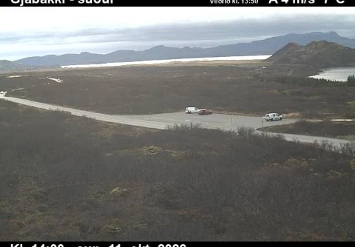 Road camera, road 36, looking south, Gjabakki, South