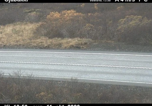 Road camera, road 36, road surface, Gjabakki, South
