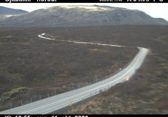 Road camera, road 36, looking north, Gjabakki, South