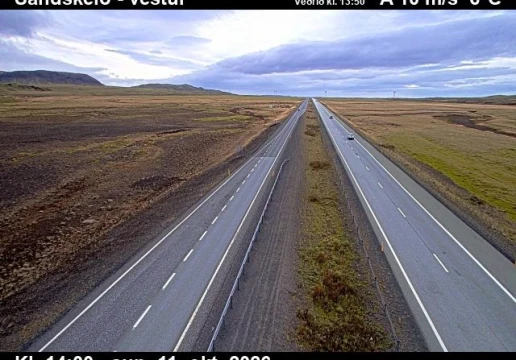 Road camera, road 1, looking west, Sandskeid, Southwest