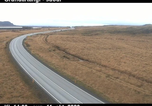 Road camera, road 1, looking south, Grundartangi, West