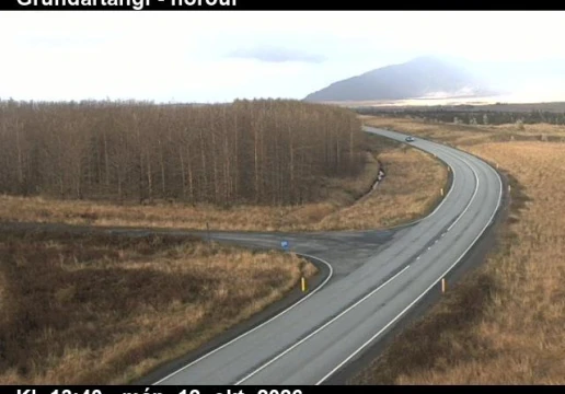 Road camera, road 1, looking north, Grundartangi, West