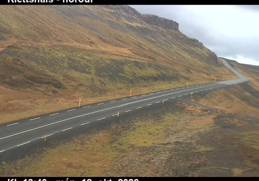 Road camera, road 60, looking north, Klettshals hill, Westfjords