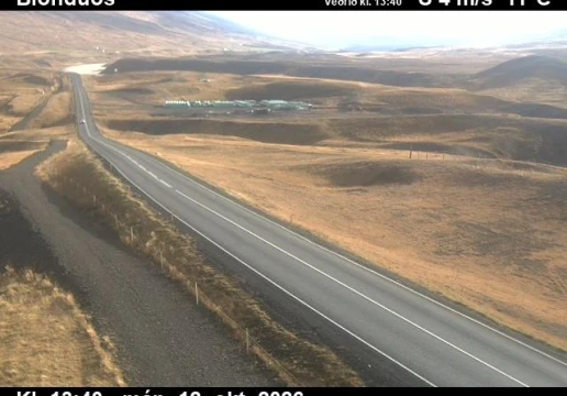 Road camera, road 1, road surface, Blonduos, North