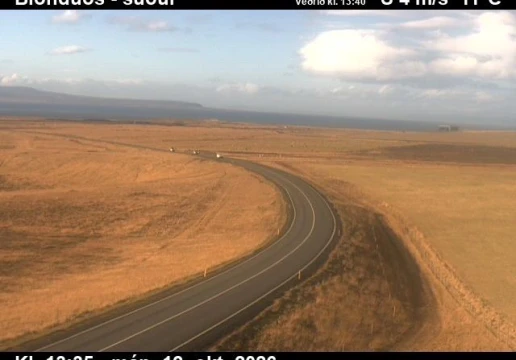 Road camera, road 1, looking south, Blonduos, North