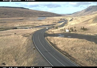 Road camera, road 1, looking west, Langidalur, North