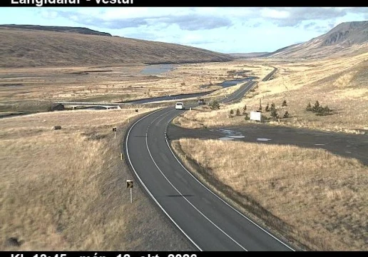 Road camera, road 1, looking west, Langidalur, North