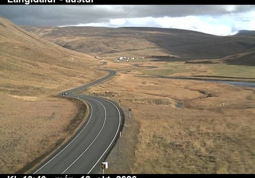 Road camera, road 1, looking east, Langidalur, North