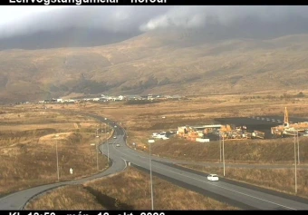 Road camera, road 1, looking north, Leirvogstungumelar, Capital Region