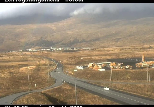 Road camera, road 1, looking north, Leirvogstungumelar, Capital Region