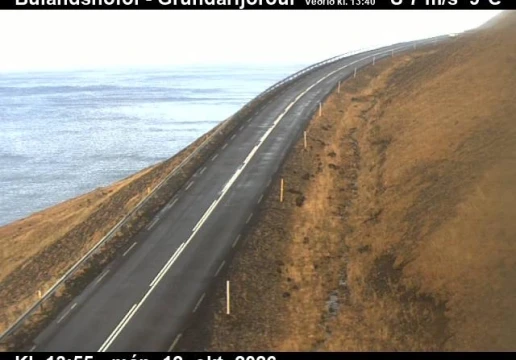 Road camera, road 54, towards Grundarfjordur, Bulandshofdi, West