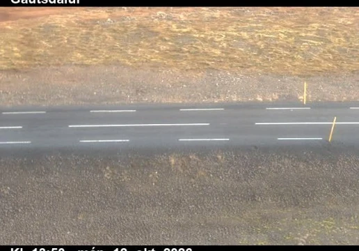 Road camera, road 61, road surface, Gautsdalur, Westfjords