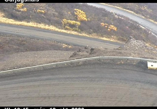 Road camera, road 60, road surface, Odrjugshals, Westfjords