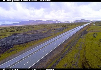 Road camera, road 1, Draugahlidabrekka, towards Hveragerdi, Litla Kaffistofan, Southwest
