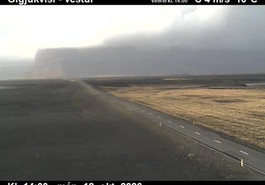Road camera, road 1, looking west, Gigjukvisl, Southeast