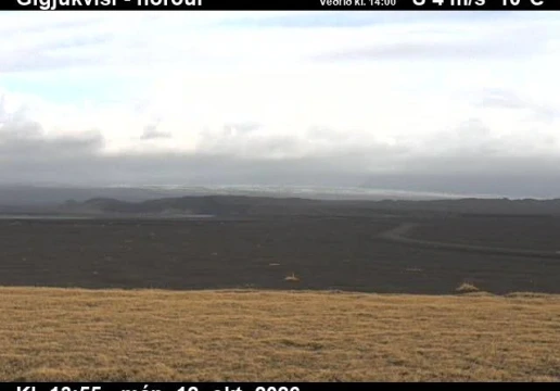 Road camera, road 1, looking north, Gigjukvisl, Southeast