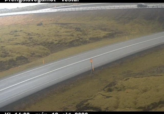 Road camera, road 39, towards Reykjavik, Threngslavegamot, Southwest