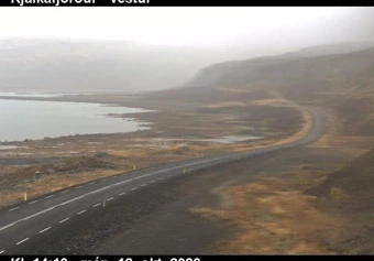 Road camera, road 60, looking west, Kjalkafjordur, Westfjords
