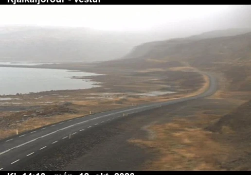 Road camera, road 60, looking west, Kjalkafjordur, Westfjords