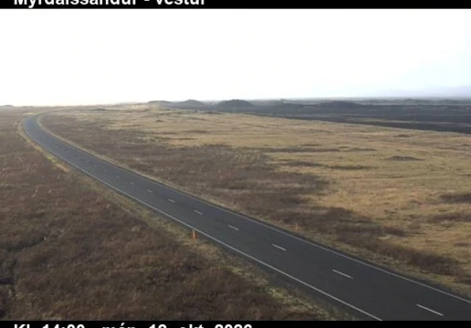 Дорожня камера, дорога 1, вид на захід, Мірдалссандюр, Південний регіон