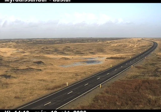 Road camera, road 1, looking east, Myrdalssandur, South