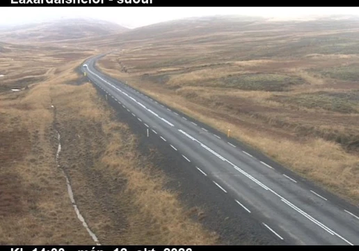 Road camera, road 744, looking south, Thverarfjall, Laxardalsheidi, North