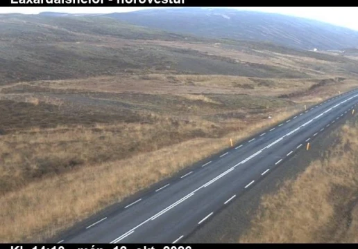 Road camera, road 744, looking north-west, Thverarfjall, Laxardalsheidi, North