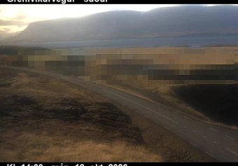 Road camera, road 83, looking south, Grenivikurvegur, North