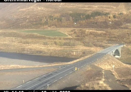 Road camera, road 83, looking north, Grenivikurvegur, North