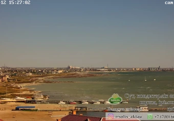 Caspian shore and city view, Aktau, Mangystau Region
