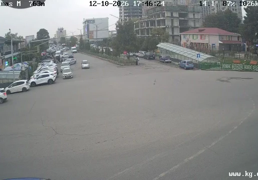 Crossroads by the city hall, Manas, Jalal-Abad Region